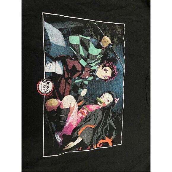 Demon Slayer Anime Black Short Sleeve Mens Graphic Tee Size X-Large - Picture 3 of 8
